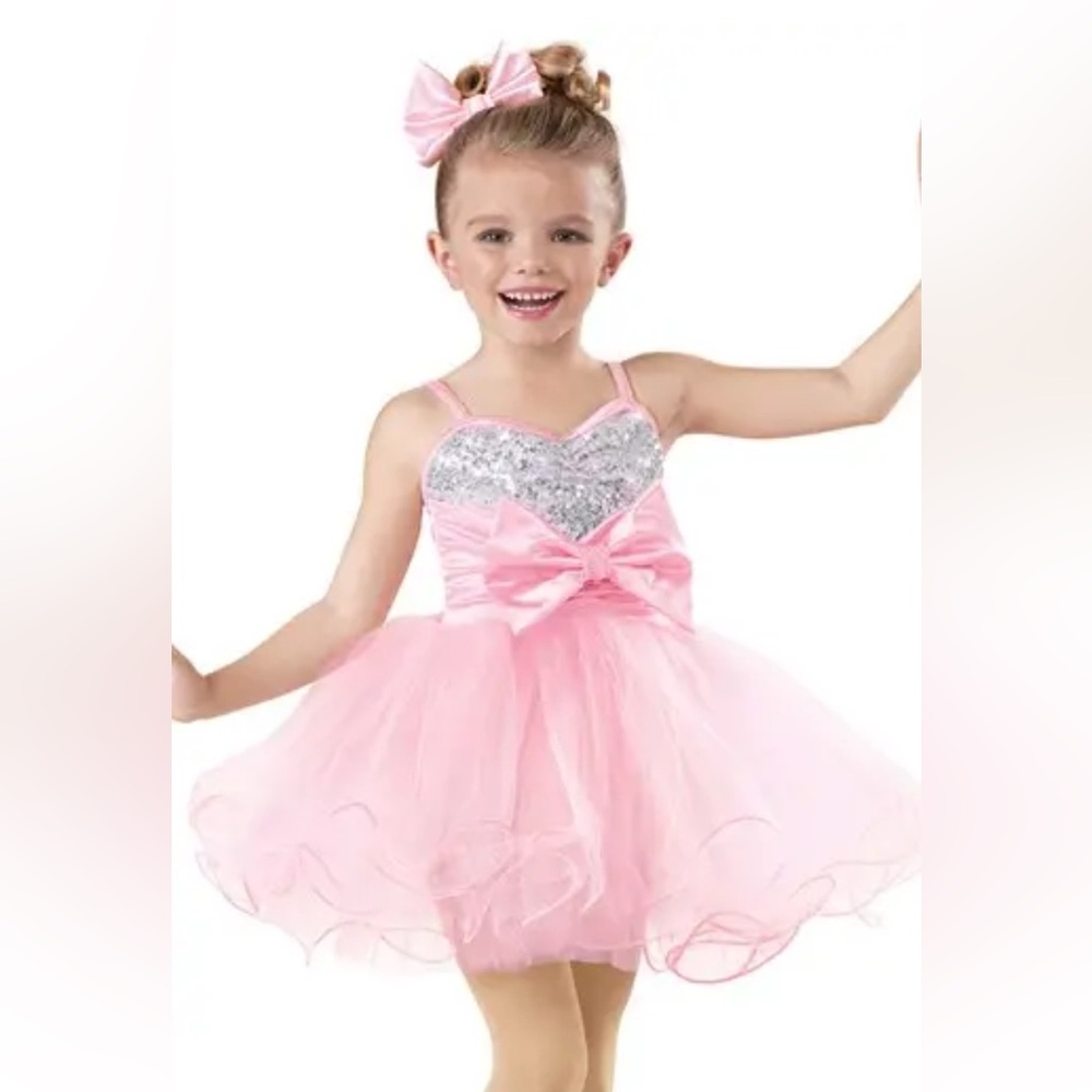 Weissman L-O-V-E 7607 Ballet Sequin Dance Costume Tulle Tutu Dress Satin Bows